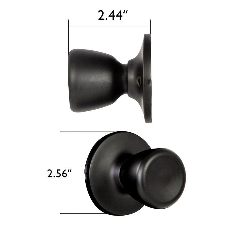 Design House Terrace Dummy Door Knob in Matte Black (6 Pack)