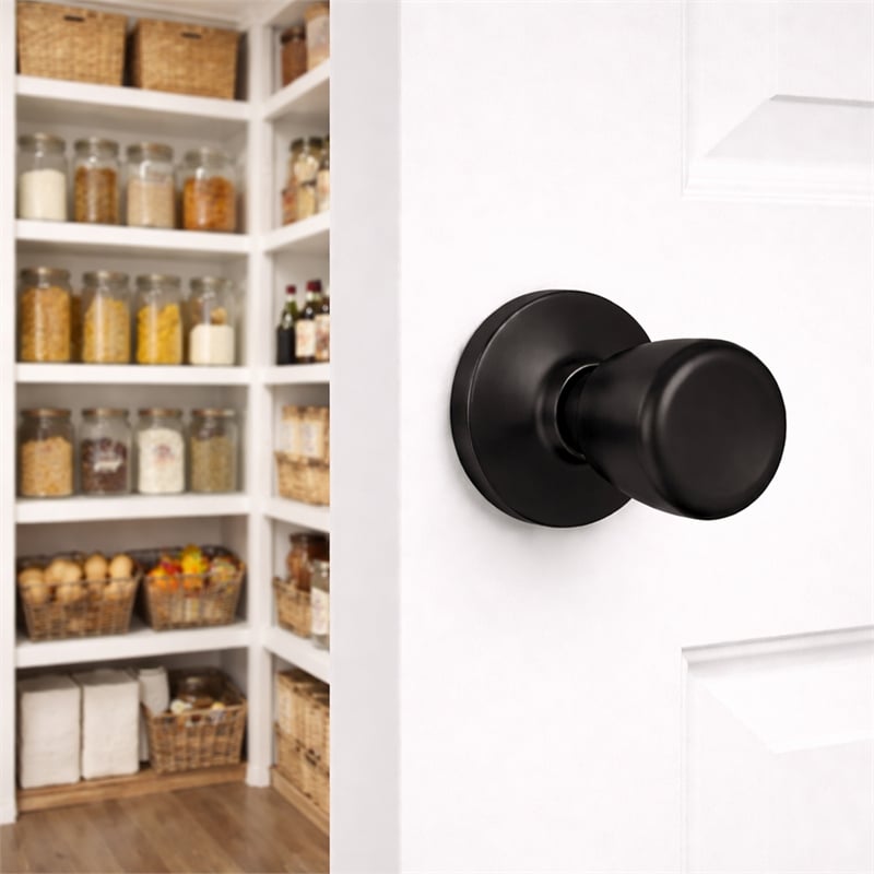 Design House Terrace Dummy Door Knob in Matte Black (6 Pack)