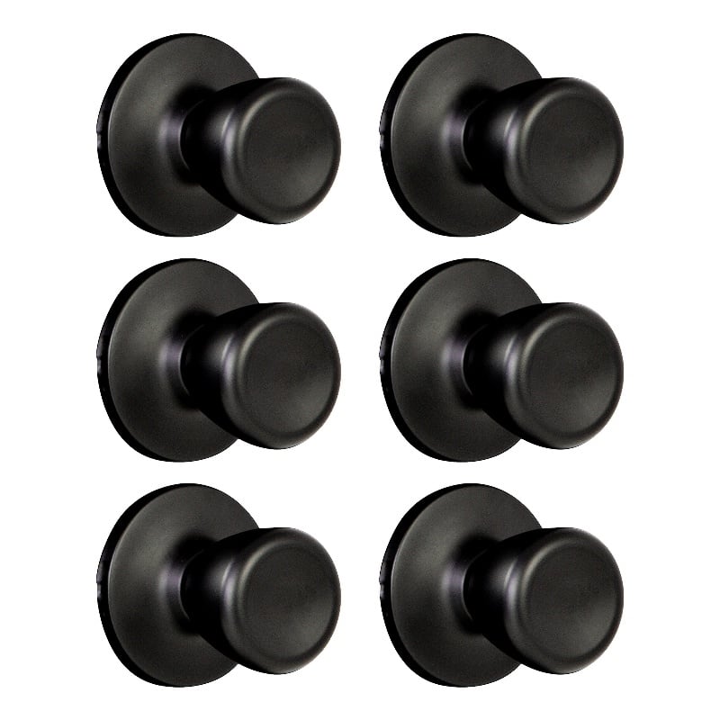 Design House Terrace Dummy Door Knob in Matte Black (6 Pack)