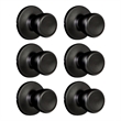 Design House Terrace Dummy Door Knob in Matte Black (6 Pack)