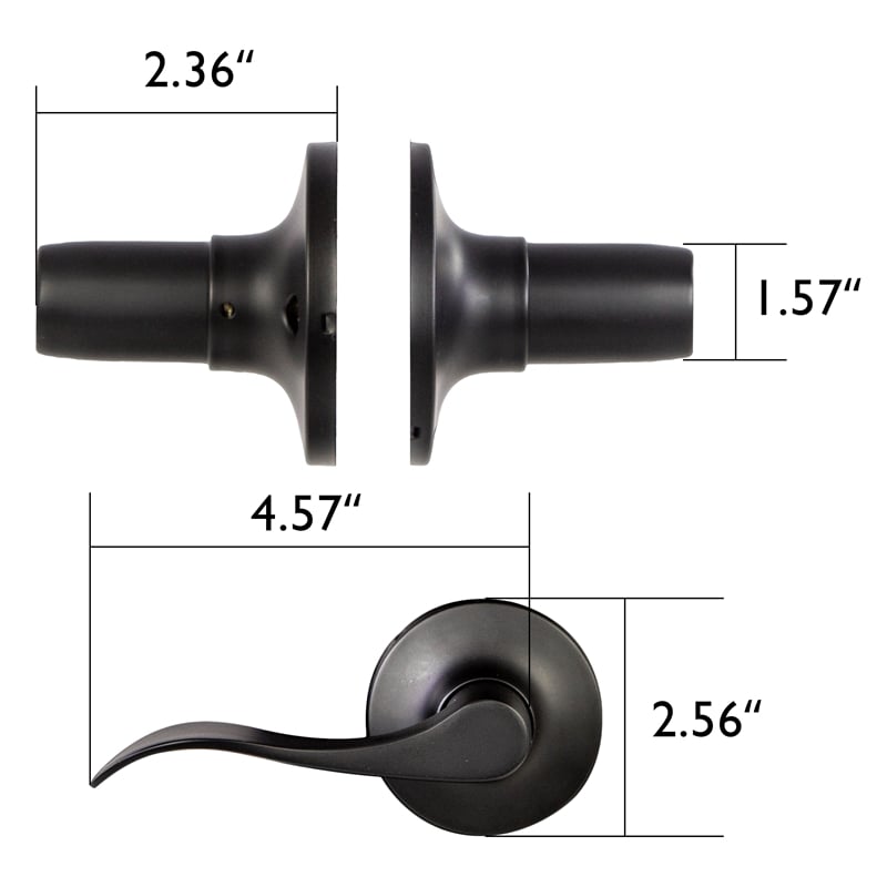 Design House Stratford Left-Hand Dummy Door Lever in Matte Black