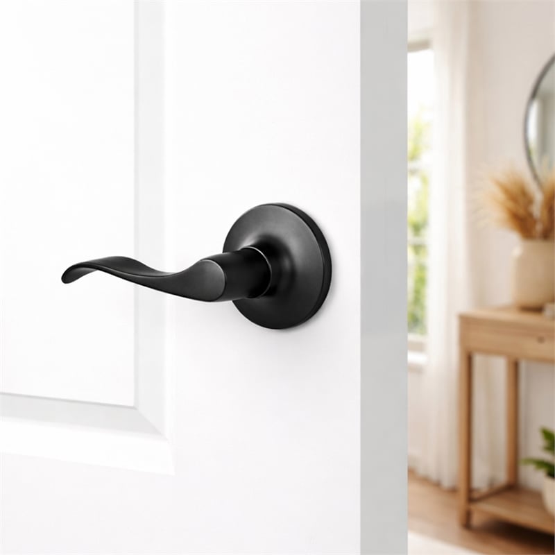 Design House Stratford Left-Hand Dummy Door Lever in Matte Black