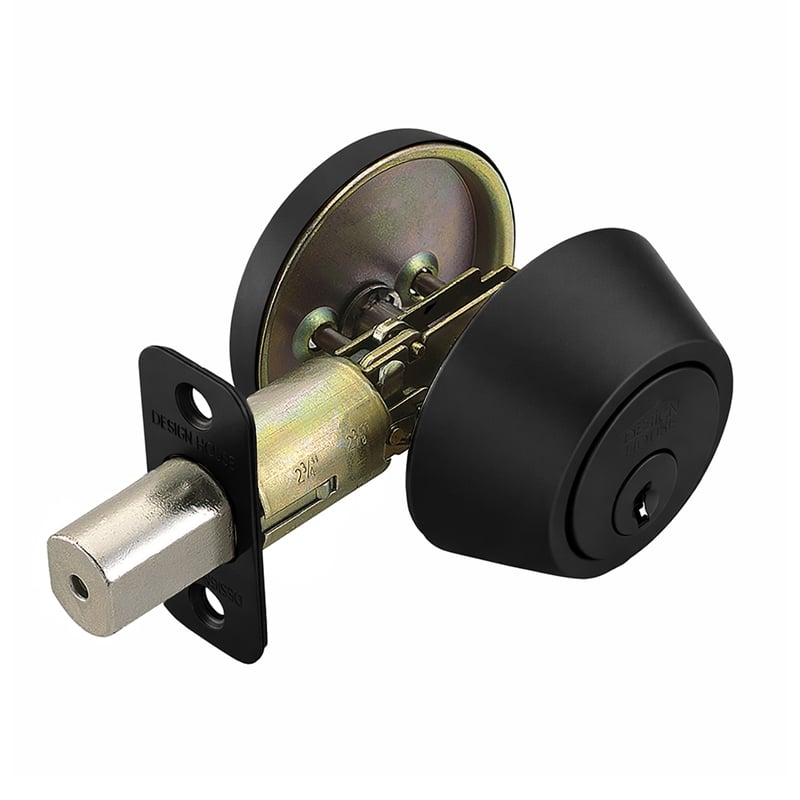 Design House Single-Cylinder Deadbolt in Matte Black (ANSI Grade 3)