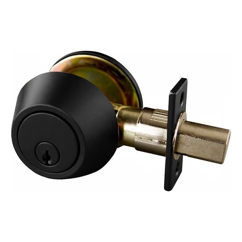 Design House Single-Cylinder Deadbolt in Matte Black (ANSI Grade 3)