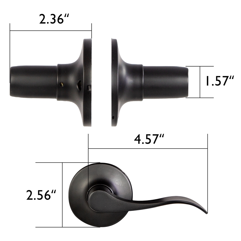 Design House Stratford Right-Hand Dummy Door Lever in Matte Black