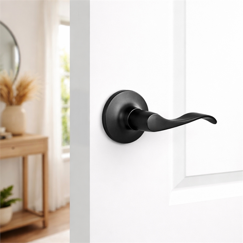 Design House Stratford Right-Hand Dummy Door Lever in Matte Black