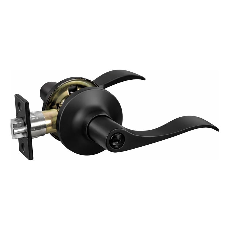 Design House Stratford Keyed Entry Door Lever in Matte Black (ANSI Grade 3)