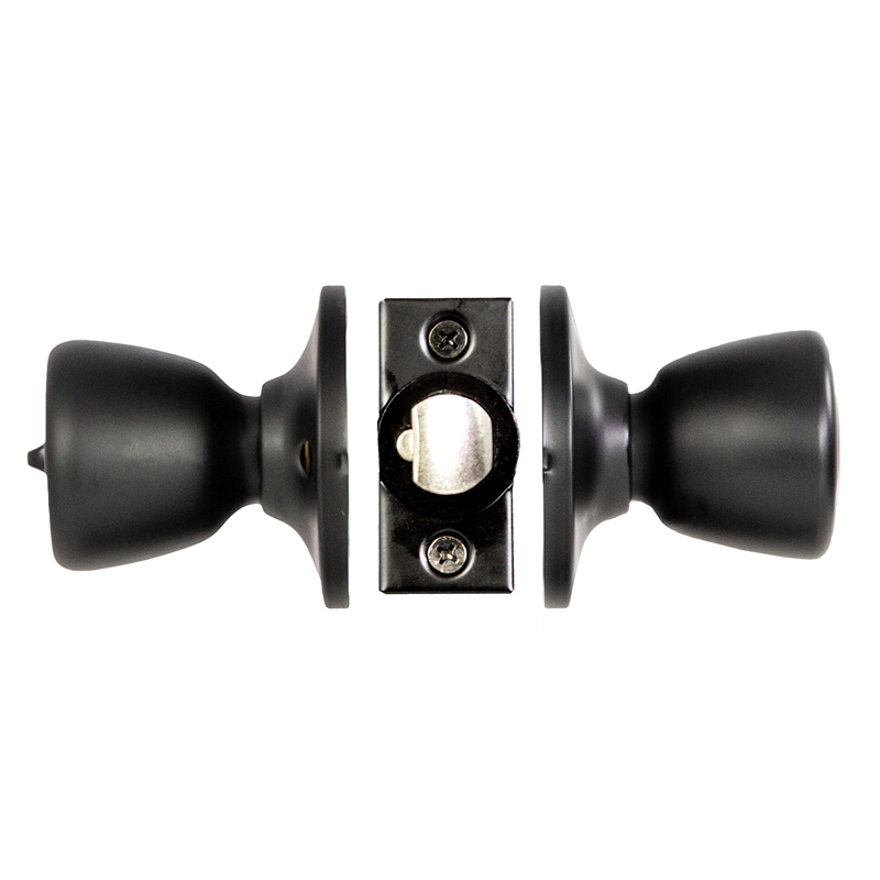 Design House Terrace Keyed Entry Door Knob in Matte Black