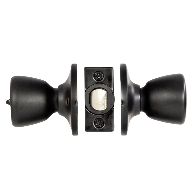 Design House Terrace Privacy Bed and Bath Door Knob in Matte Black