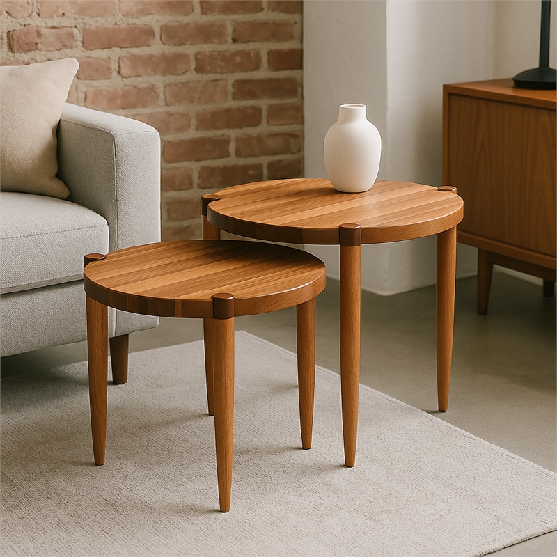 Leick Home Redonda Bay Side Table Set in Natural (2 Piece)