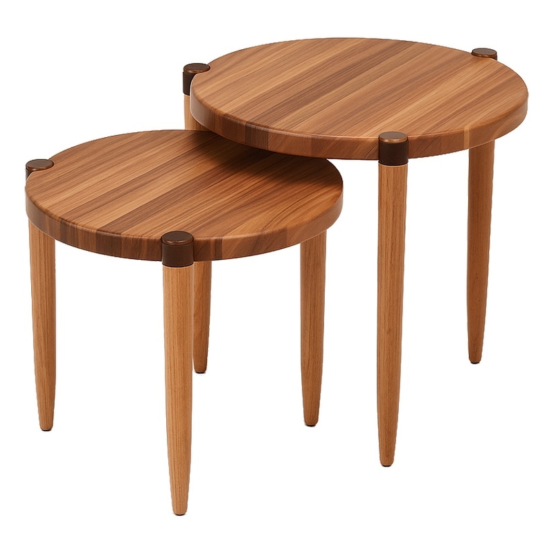 Leick Home Redonda Bay Side Table Set in Natural (2 Piece)