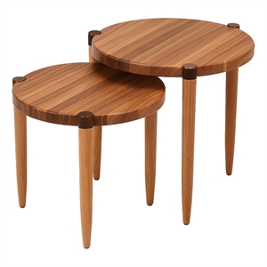 Leick Home Redonda Bay Side Table Set in Natural (2 Piece)