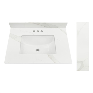 Design House Calesco 31&quot Vanity Top and Side Splash in Quartz