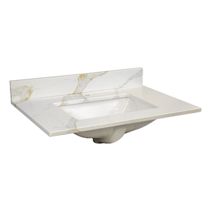 Design House Calesco 31&quot Single Hole Vanity Top with Sink in Quartz