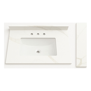 Design House Calesco 31&quot Vanity Top and Side Splash in Quartz