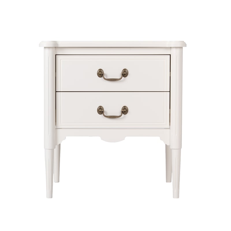 Design House Oxford End Table with Drawers in Antique White