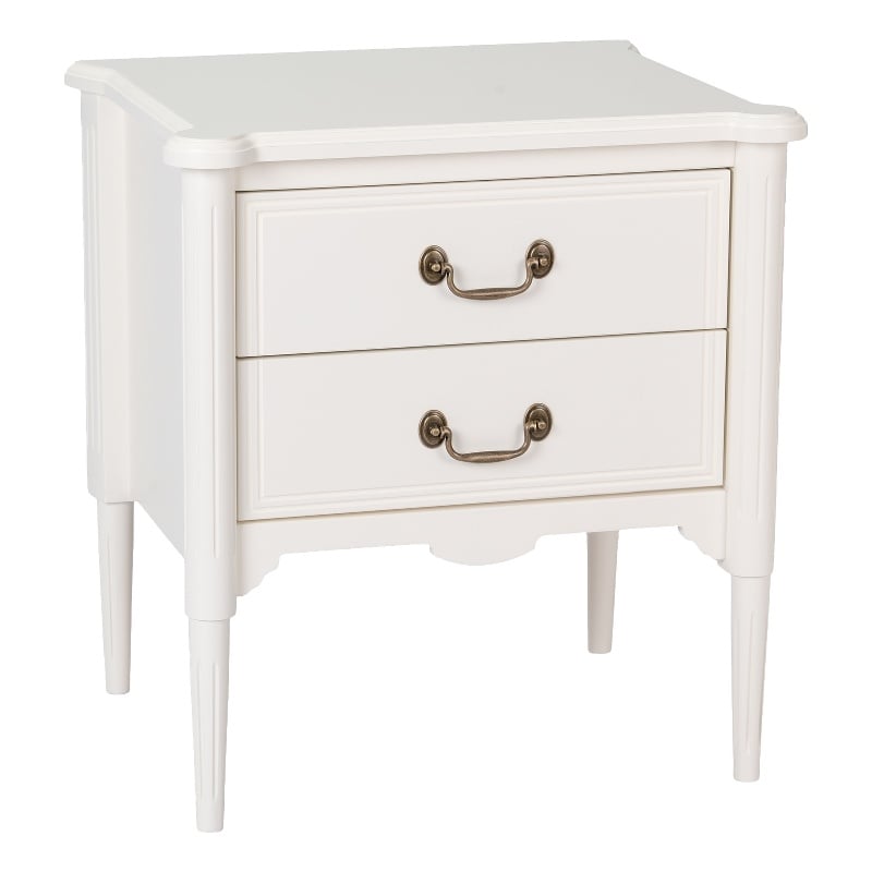 Design House Oxford End Table with Drawers in Antique White