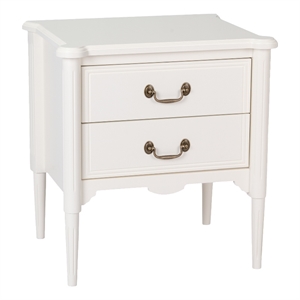 Design House Oxford End Table with Drawers in Antique White