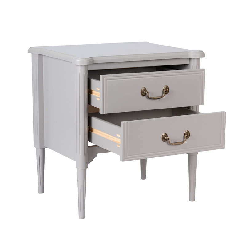 Design House Oxford End Table with Drawers in Gray
