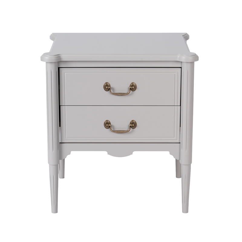 Design House Oxford End Table with Drawers in Gray