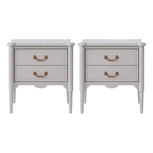 Design House Oxford End Tables with Drawers in Gray (2 Piece)
