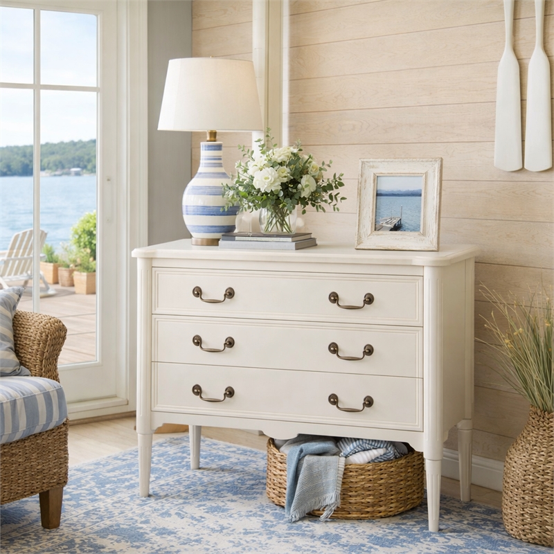 Design House Oxford Chest with Drawers in Antique White