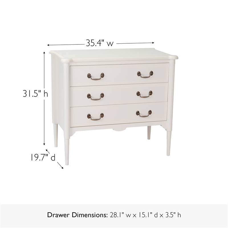 Design House Oxford Chest with Drawers in Antique White