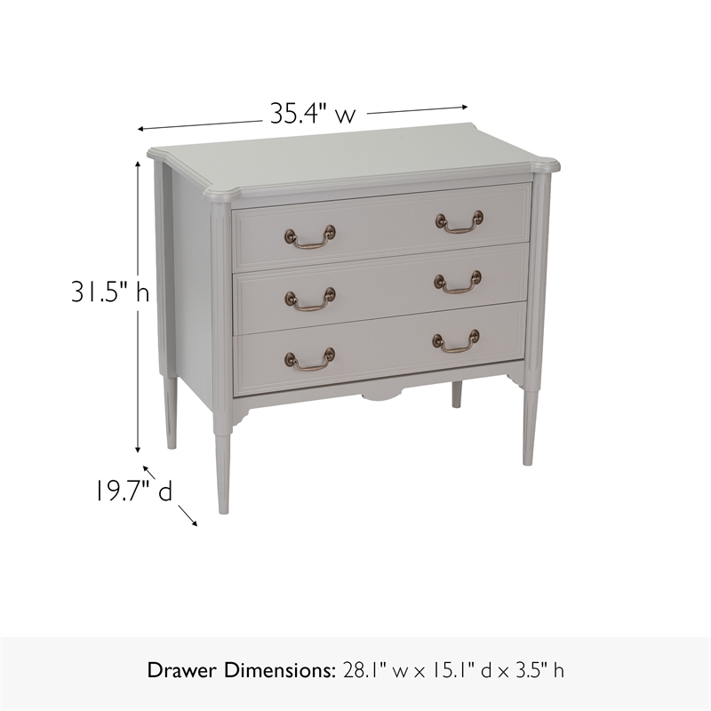 Design House Oxford Chest with Drawers in Gray