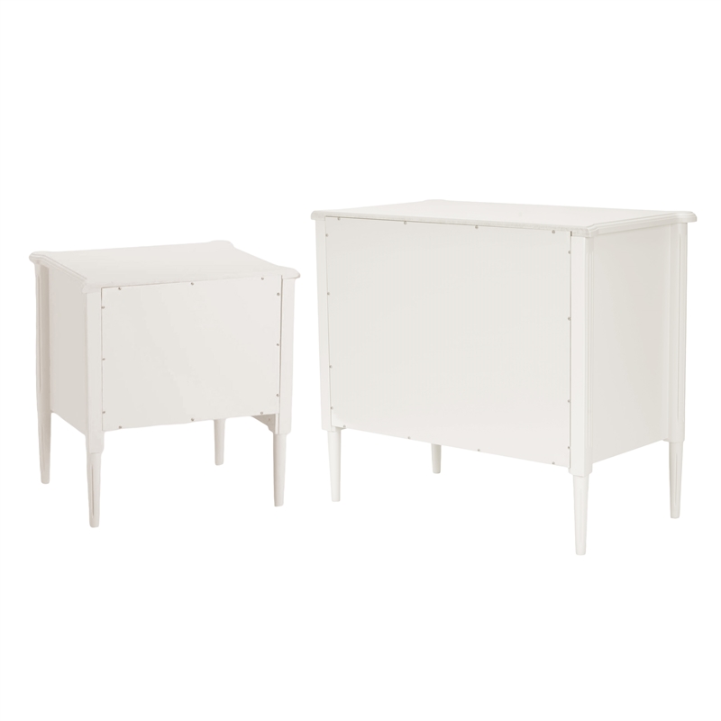 Design House Oxford End Table and Chest Set in Antique White