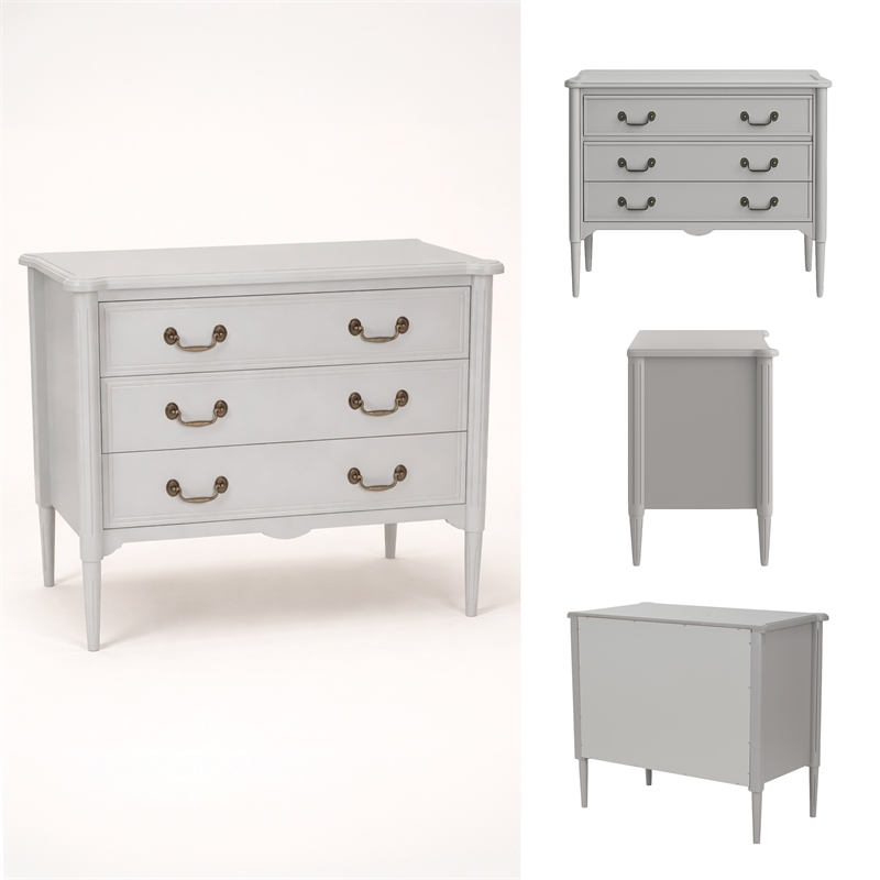 Design House Oxford End Table and Chest Set in Gray