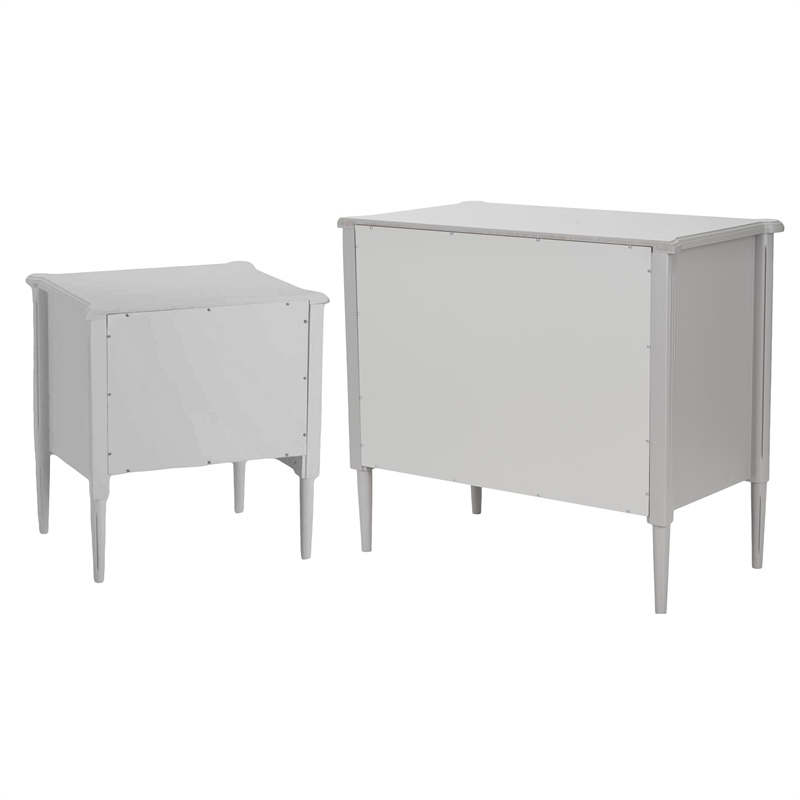 Design House Oxford End Table and Chest Set in Gray