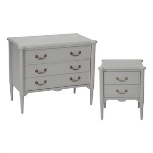 Design House Oxford End Table and Chest Set in Gray