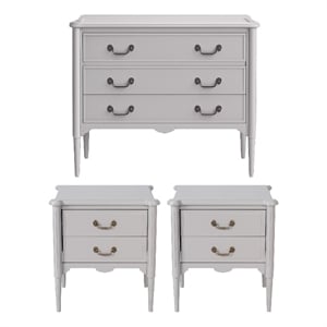 Design House Oxford Table and Chest Set in Gray (3 Piece)