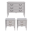 Design House Oxford Table and Chest Set in Gray (3 Piece)