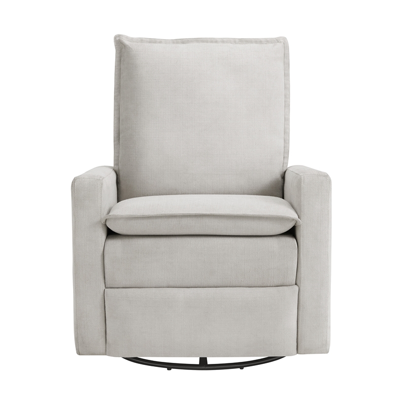 Oxford Baby Uptown Wood and Fabric Swivel Glider & Recliner in Sand Beige