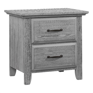 Oxford Baby Willowbrook 2-Drawer Wood Nightstand in Graphite Gray