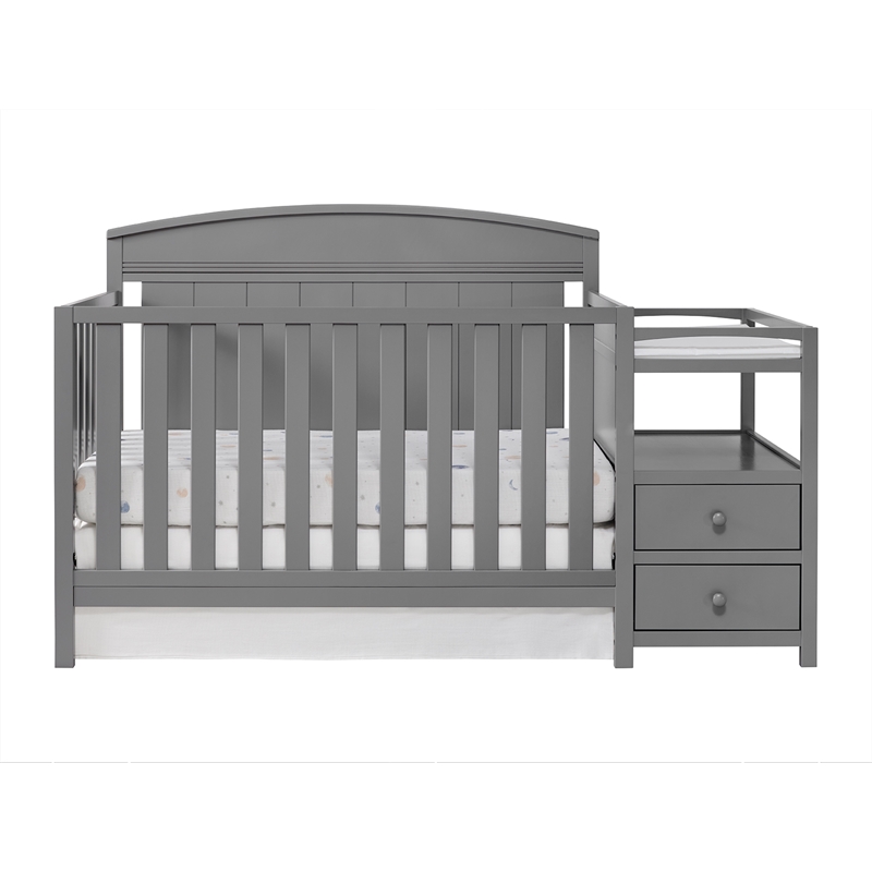 Oxford Baby Pearson Wood Crib And Changer Combo in Dove Gray Finish