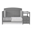 Oxford Baby Pearson Wood Crib And Changer Combo in Dove Gray Finish