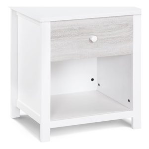 Olive & Opie Connelly Wood Nightstand in White and Rockport Gray