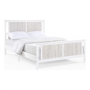 Olive & Opie Connelly Wood Reversible Panel Full Bed in White/Rockport Gray