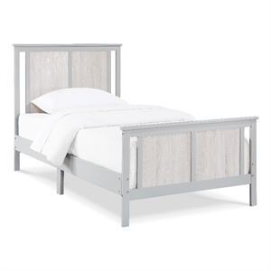 Olive & Opie Connelly Wood Reversible Panel Twin Bed in Gray/Rockport Gray