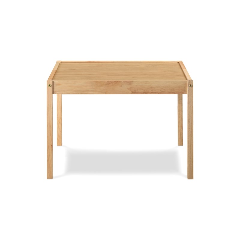 Olive & Opie Della 3-Piece Traditional Wood Kids Table & Chair Set in Natural