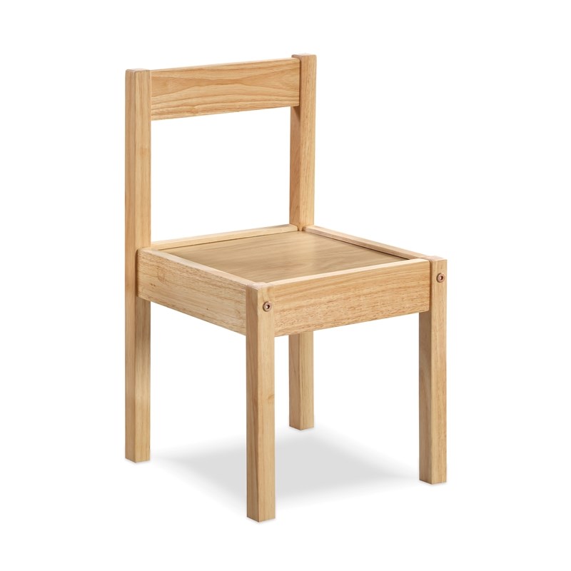 Olive & Opie Della 3-Piece Traditional Wood Kids Table & Chair Set in Natural