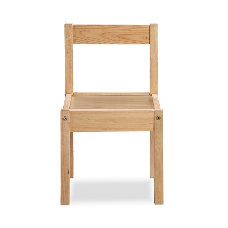 Olive & Opie Della 3-Piece Traditional Wood Kids Table & Chair Set in Natural