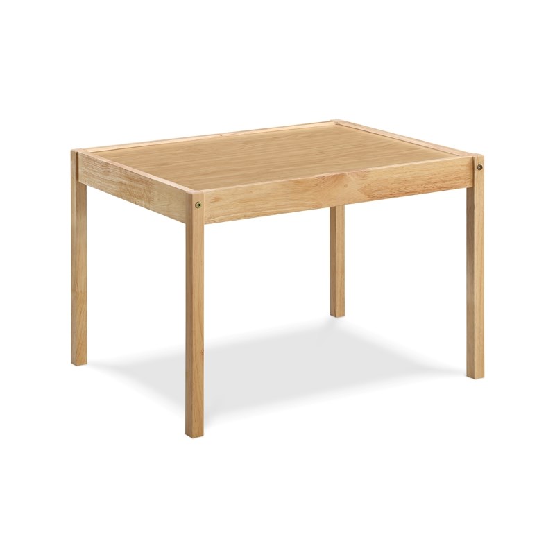 Olive & Opie Della 3-Piece Traditional Wood Kids Table & Chair Set in Natural