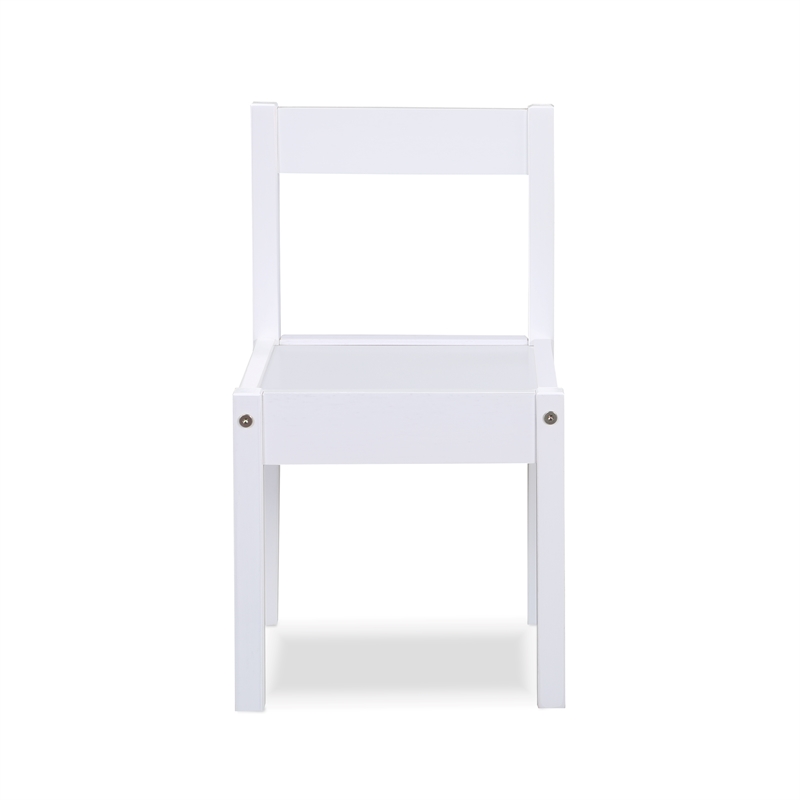 Olive & Opie Della 3-Piece Traditional Wood Kids Table & Chair Set in White