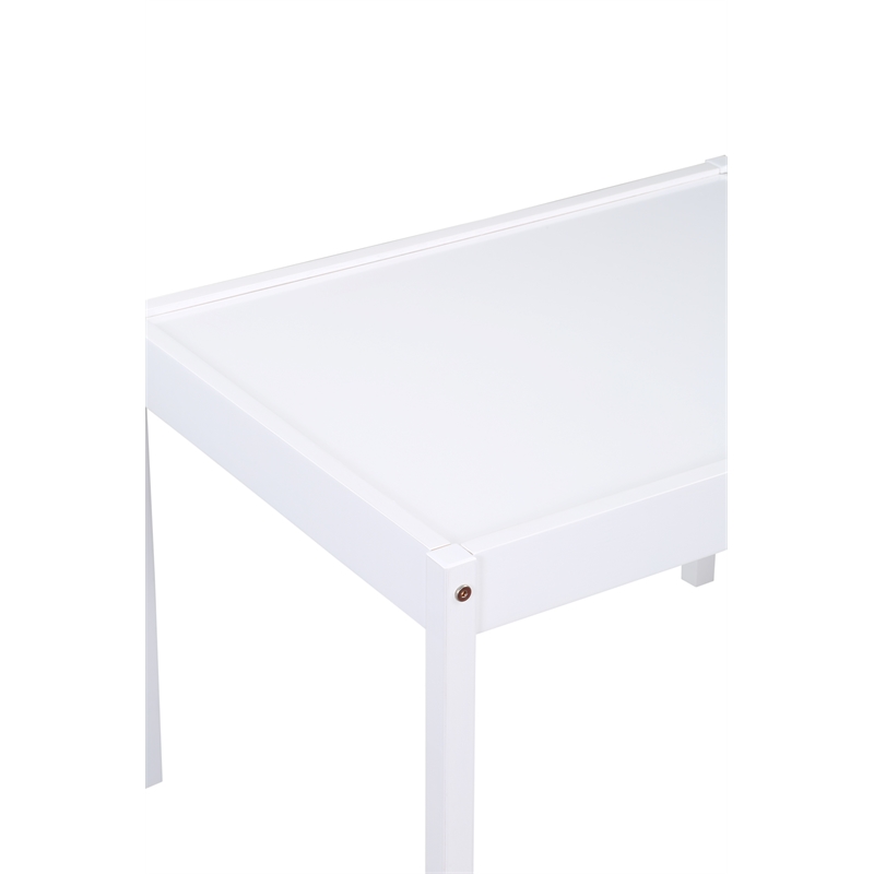 Olive & Opie Della 3-Piece Traditional Wood Kids Table & Chair Set in White