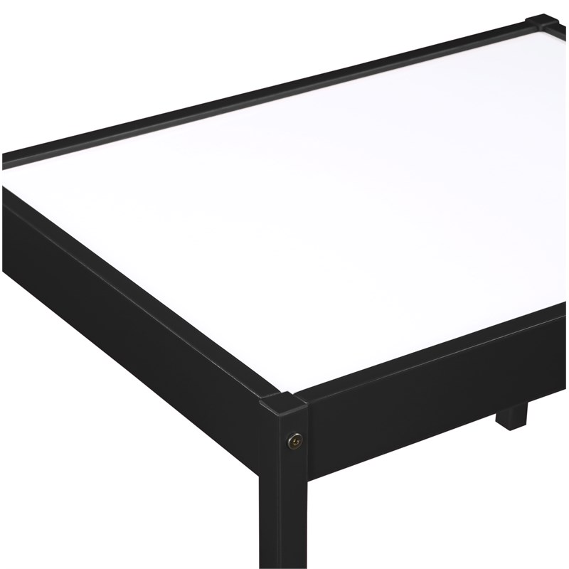 Olive & Opie Gibson 3-Piece Wood Dry Erase Kids Table & Chair Set in Black