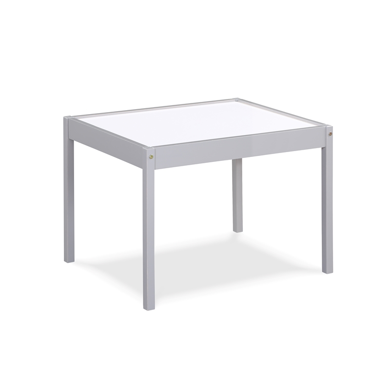 Olive & Opie Gibson 3-Piece Wood Dry Erase Kids Table & Chair Set in Gray