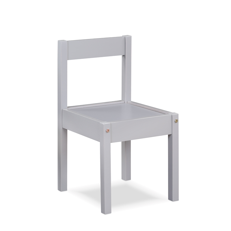 Olive & Opie Gibson 3-Piece Wood Dry Erase Kids Table & Chair Set in Gray